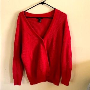 Forever 21 Red Cardigan